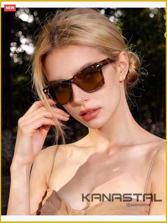 Square Polarized Sunglasses UV400 Acetate Retro Trendy Unisex main image 4